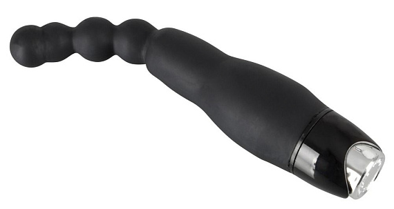 Чёрный анальный вибратор Vibrator with small balls - 22 см. от Intimcat