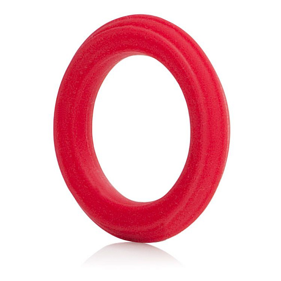 Красное эрекционное кольцо Caesar Silicone Ring - силикон