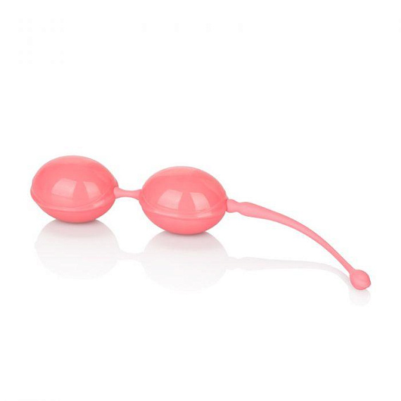 Розовые вагинальные шарики Weighted Kegel Balls - анодированный пластик, силикон
