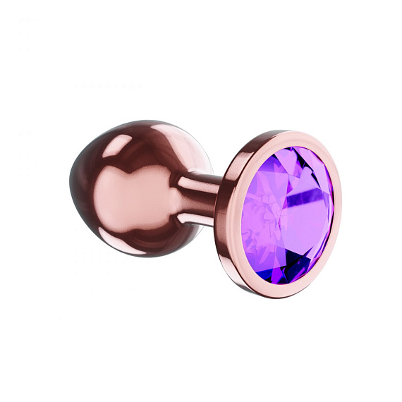 Пробка цвета розового золота с фиолетовым кристаллом Diamond Amethyst Shine S - 7,2 см. - металл