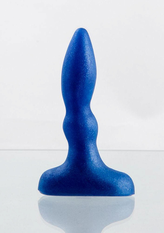 Синий анальный стимулятор Beginners p-spot massager - 11 см. - эластомер (полиэтилен гель)