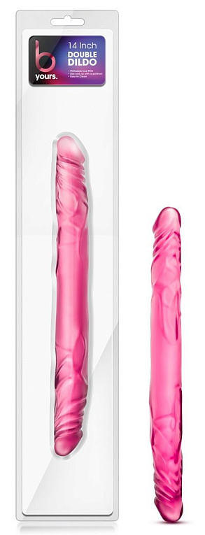 Розовый двусторонний фаллоимитатор 14 Double Dildo - 35,5 см. от Intimcat