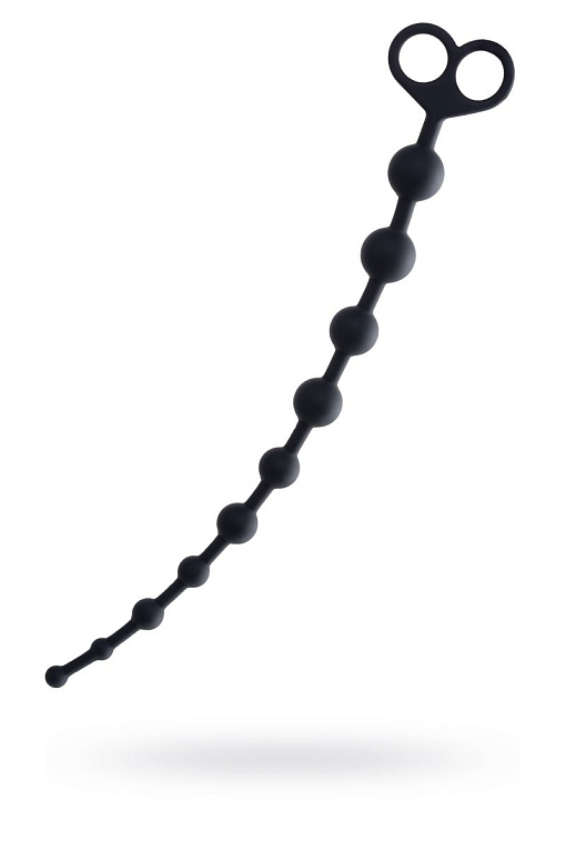 Черные анальные бусы Cephei - 33,5 см. - силикон