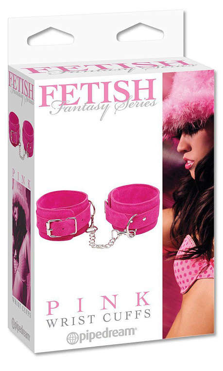 Розовые замшевые наручники Pink Wrist Cuffs - замша