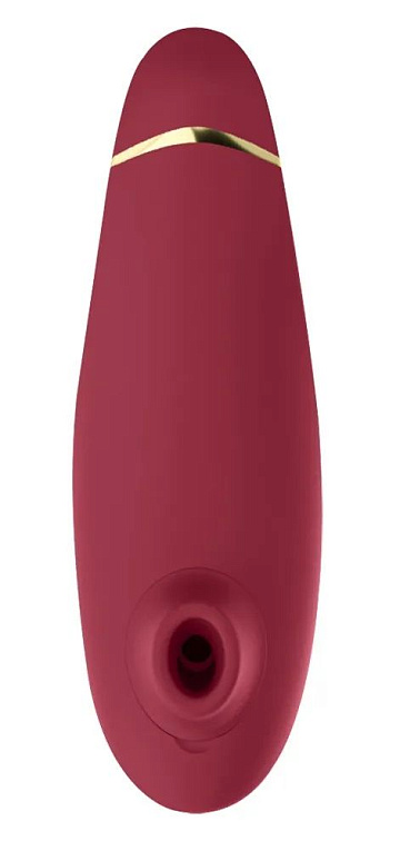 Бордовый клиторальный стимулятор Womanizer Premium 2 - анодированный пластик, силикон