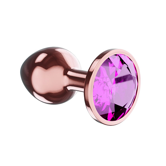 Пробка цвета розового золота с лиловым кристаллом Diamond Quartz Shine L - 8,3 см. - металл