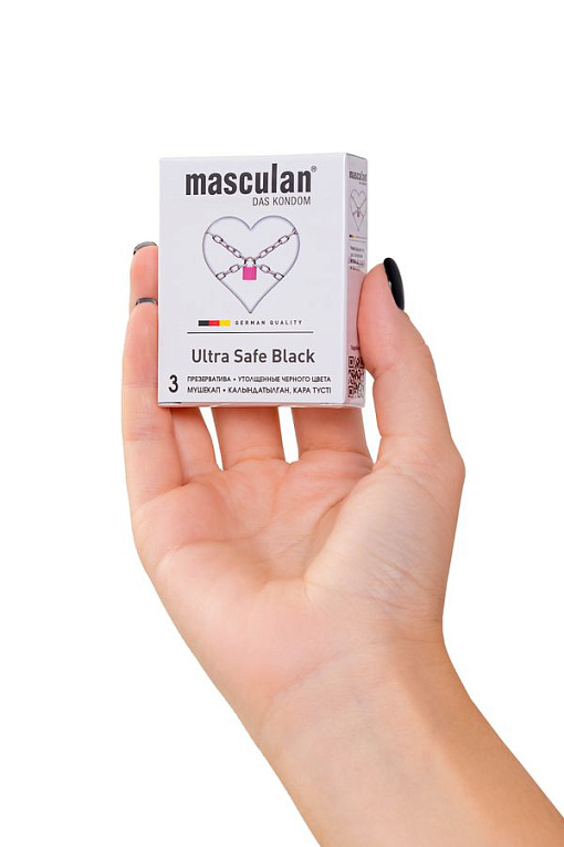 Ультрапрочные презервативы Masculan Ultra Safe Black - 3 шт. Masculan