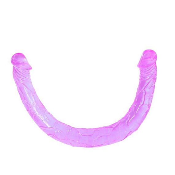 Двухголовый фиолетовый фаллоимитатор - 44,5 см. - Термопластичная резина (TPR)