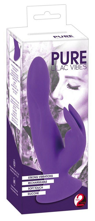 Фиолетовый силиконовый вибратор типа rabbit Pure Lilac Vibes Rabbit - 18 см. - фото 5