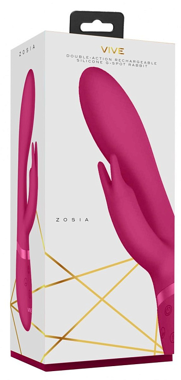 Розовый вибромассажер-кролик Zosia - 21,3 см. - силикон