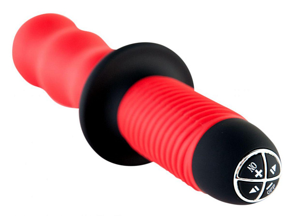 Красный фигурный вибратор с двойным мотором - 28 см. от Intimcat
