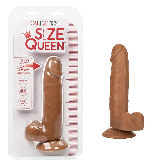 Коричневый фаллоимитатор Size Queen 6  - 20,25 см. - термопластичный эластомер (TPE)