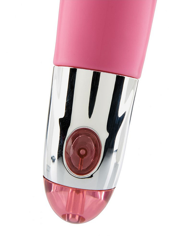 Розовый вибратор со стимуляцией клитора Lovely Vibes G-spot Twin - 20 см. - силикон