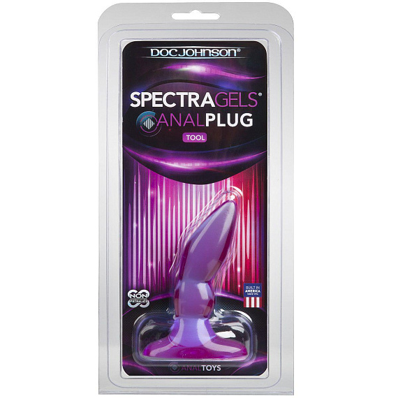 Фиолетовая анальная пробка SpectraGels Purple Anal Plug - 10 см. - поливинилхлорид (ПВХ, PVC)