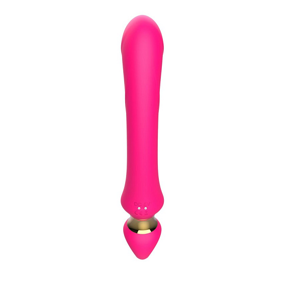 Розовый вибратор-кролик с ручкой-кольцом - 24,6 см. - фото 9