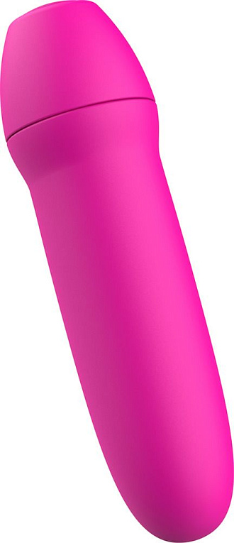 Ярко-розовая рельефная вибропуля Bmine Basic Reflex - 7,6 см. B Swish