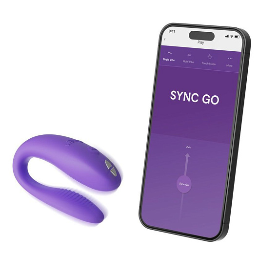 Фиолетовый вибромассажер для пар We-Vibe Sync Go - фото 5