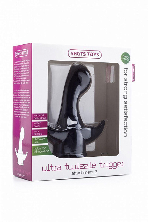 Чёрная насадка на массажер Ultra Twizzle Trigger - силикон