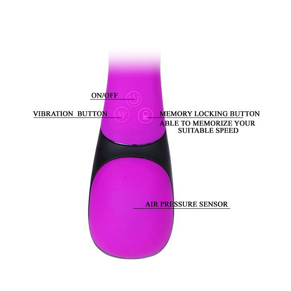 Водонепронецаемый фиолетовый вибромассажёр с технологией Air Pressure - 21 см. от Intimcat