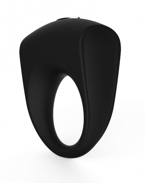 Чёрное эрекционное кольцо с вибрацией Cock Ring - силикон