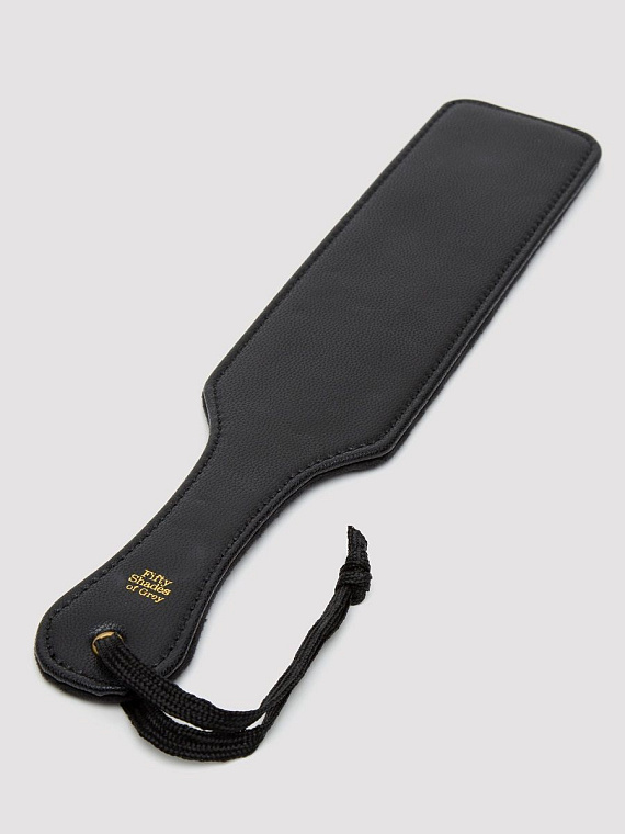 Черная шлепалка Bound to You Faux Leather Spanking Paddle - 38,1 см. - искусственная кожа