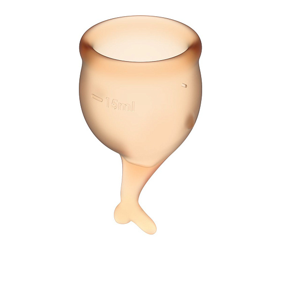 Набор оранжевых менструальных чаш Feel secure Menstrual Cup - силикон