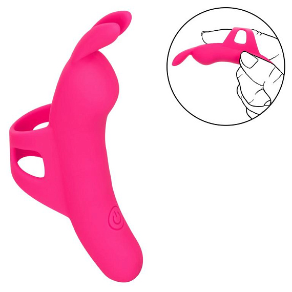 Розовый вибромассажер на палец The Flirty Vibe - 10 см. - фото 6