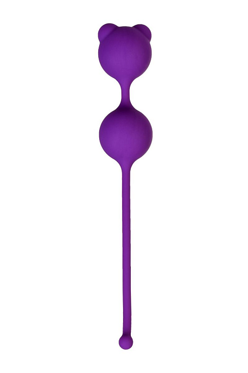Фиолетовые вагинальные шарики A-Toys с ушками - силикон