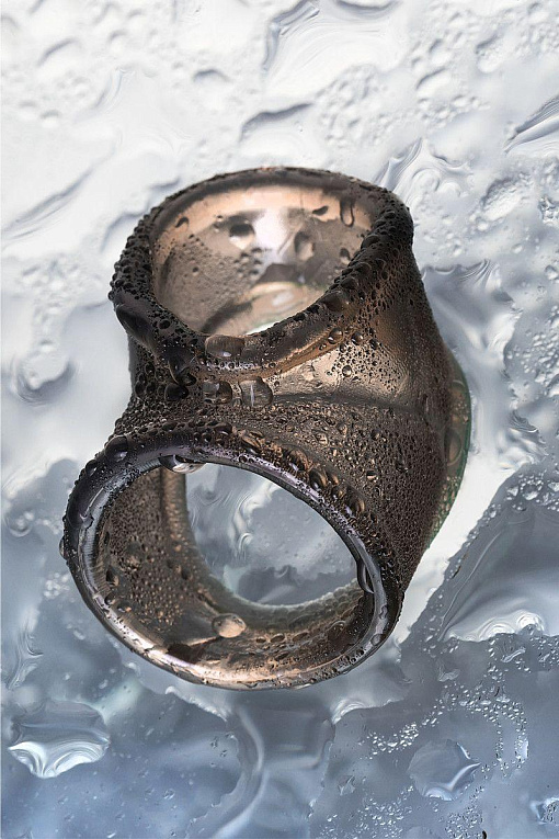 Дымчатое эрекционное кольцо с фиксацией мошонки от Intimcat