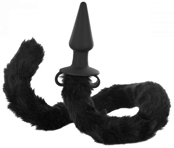 Анальная пробка с длинным кошачьим хвостиком Faux Cat Tail Butt Plug - 10 см. от Intimcat