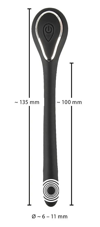 Черный гибкий уретральный стимулятор с вибрацией Vibrating Bendable Dilator - 13,5 см. - фото 9