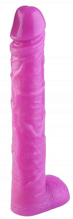 Розовый фаллоимитатор-гигант - 44,5 см. - эластомер (полиэтилен гель)