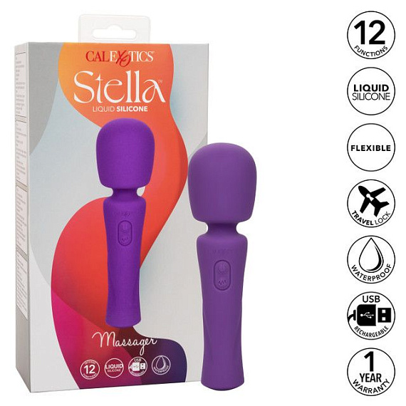 Фиолетовый ванд Stella Liquid Silicone Massager - 17,25 см. - фото 5