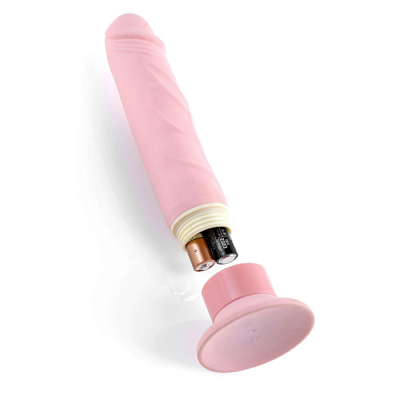 Нежно-розовый страпон с вибрацией Tru-Fit Vibrating Strap-On - 16 см. - фото 6