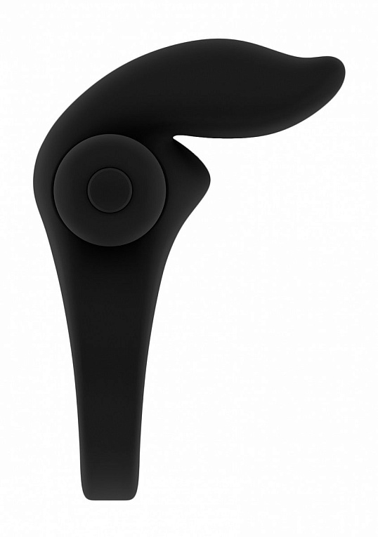 Черное эрекционное виброкольцо Bunny Silicone Cockring With Stimulating Ears - силикон
