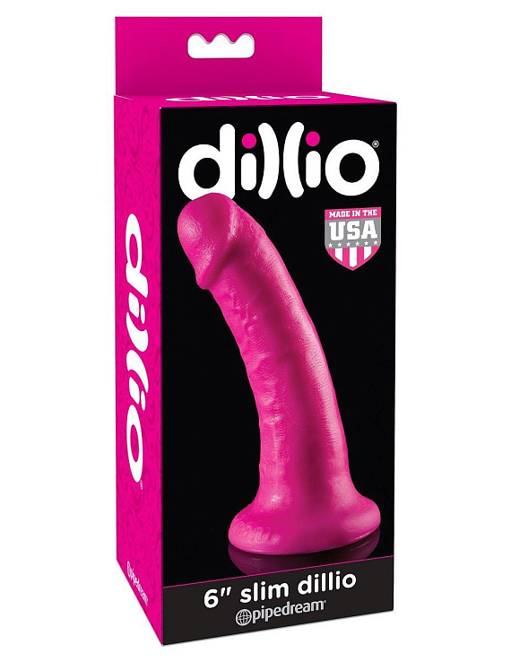 Ярко-розовый фаллоимитатор 6  Slim Dillio - 17 см. Pipedream