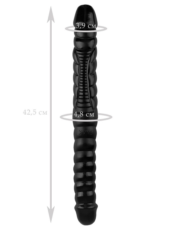 Черный двухсторонний спиралевидный фаллоимитатор - 42,5 см. Сумерки богов
