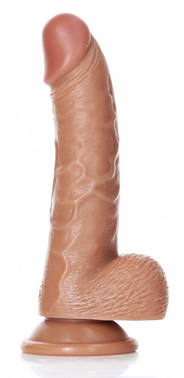 Телесный фаллоимитатор Curved Realistic Dildo Balls Suction Cup 6 - 15,5 см. Shots Media BV