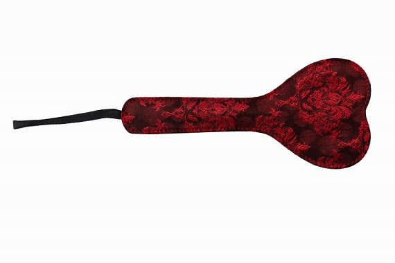 Красная шлепалка-сердечко с цветочным принтом - 28 см. от Intimcat