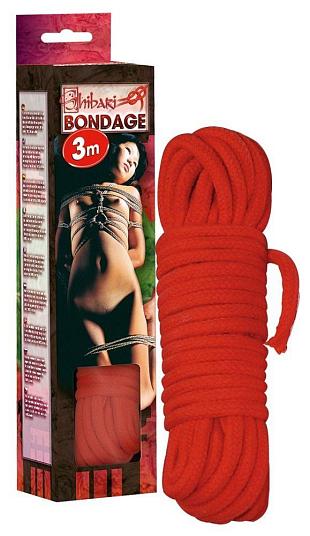 Красная веревка для бондажа - 3 м.