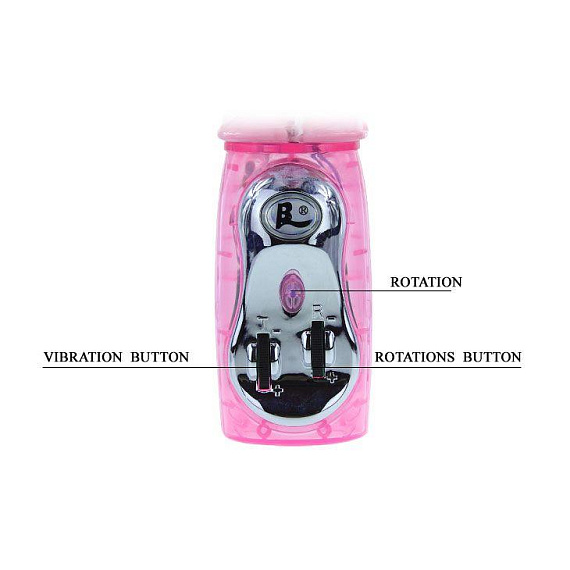 Розовый вибратор Travel Partner с вращением бусин - 26,5 см. - фото 5