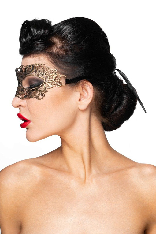 Золотистая карнавальная маска  Киталфа от Intimcat