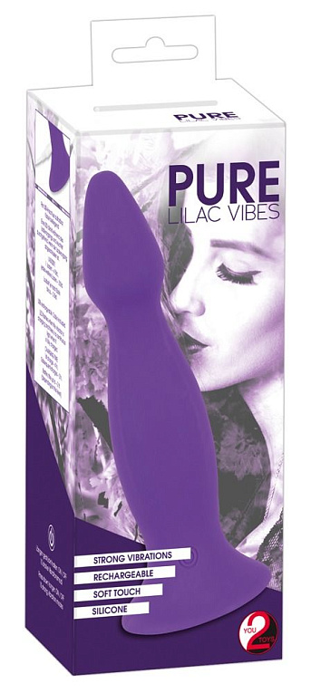 Фиолетовая анальная вибропробка Pure Lilac Vibes - 18 см. Orion