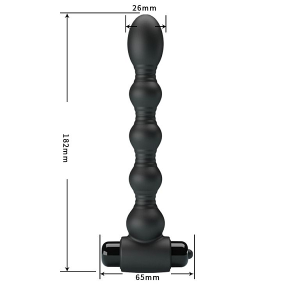 Черный анальный вибромассажер Lynn - 18,2 см. Baile