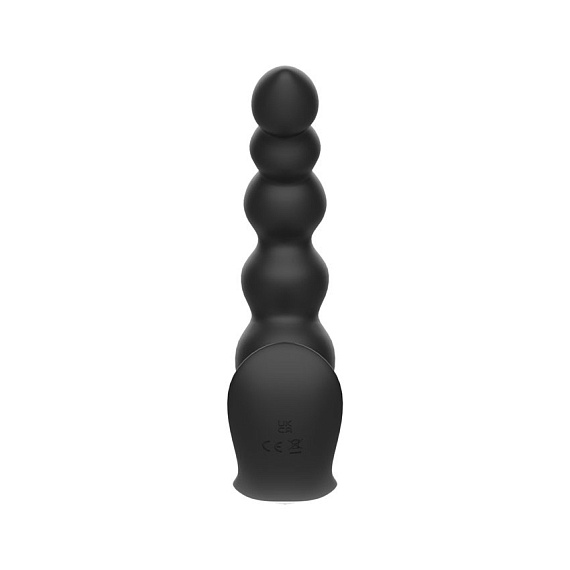 Черная анальная виброёлочка Anal Bead Vibrator с пультом ДУ I-MOON
