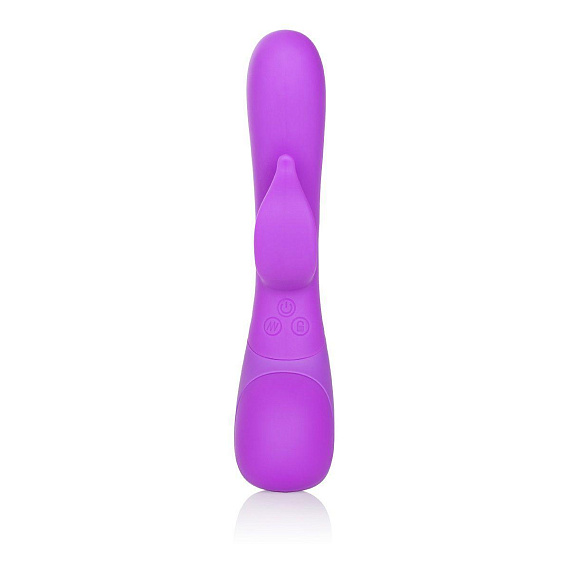 Фиолетовый вибромассажер Impress Dove со стимуляцией клитора - 18 см. от Intimcat