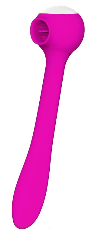 Розовый универсальный вибратор Drago с язычком - 18,3 см. - фото 7