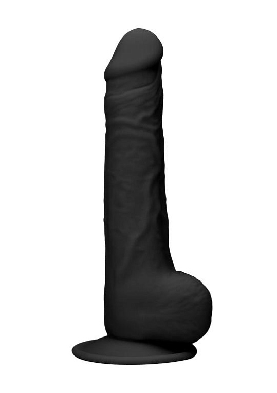 Черный фаллоимитатор Realistic Cock With Scrotum - 24 см. от Intimcat
