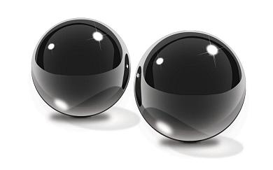 Черные стеклянные вагинальные шарики Small Black Glass Ben-Wa Balls