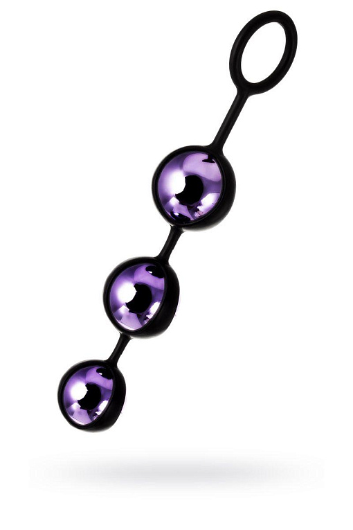 Фиолетово-черные тройные вагинальные шарики TOYFA A-toys - анодированный пластик, силикон
